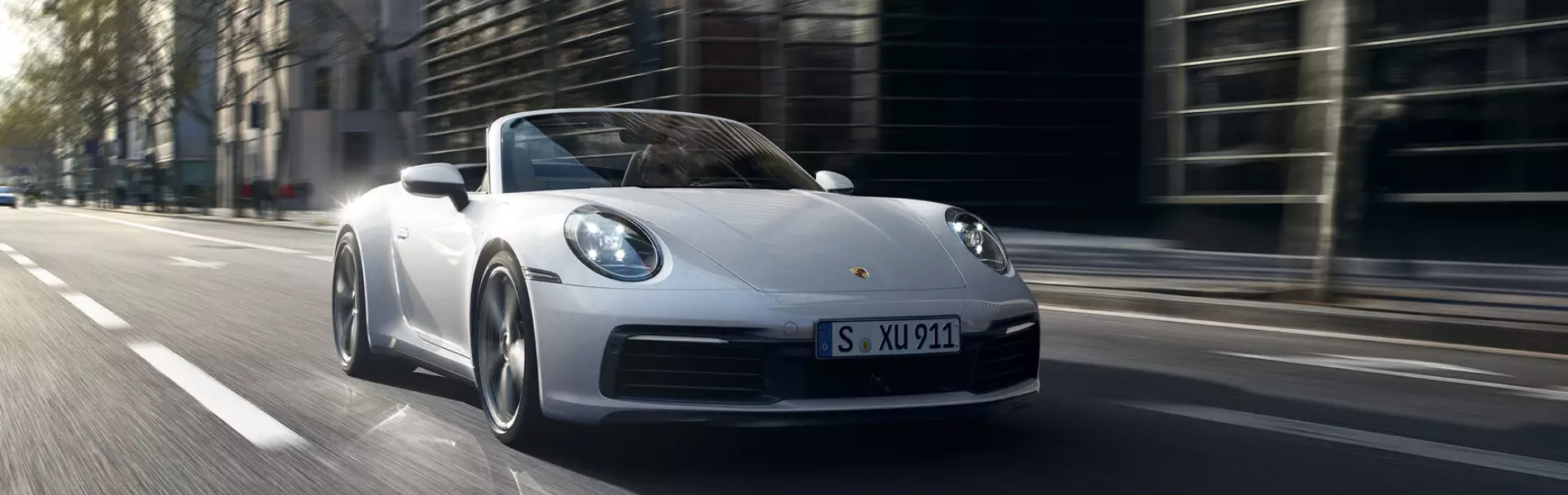 2024 Porsche 911 silver in moton